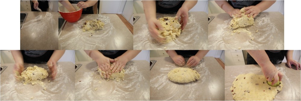 cranberry scones rolling