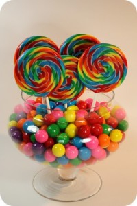 lollipops and gumballs